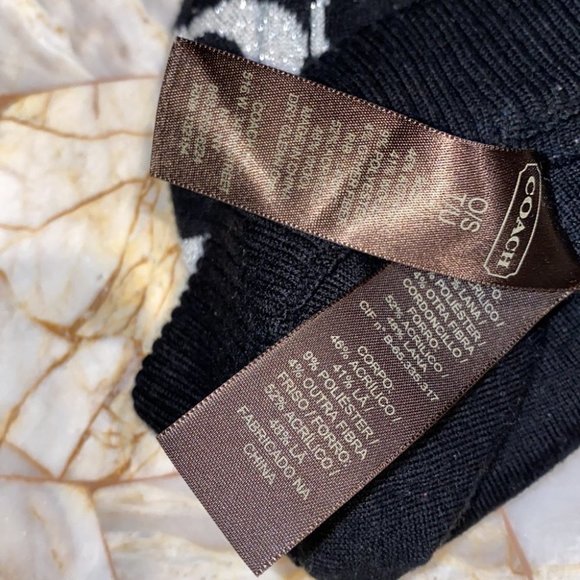 Coach Black Wool Cc Logo Beanie Hat OS main image 6